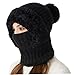 Gcroet 1PC 3 in 1 Beanie Hat with Scarf and Mask, Windproof Winter Hat for Women, Warm Winter Knitted Balaclava Pom Hats for Cold Weather..