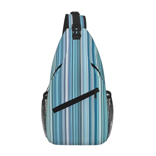 Vertical Stripes Printing Fashion Sling Bag For Men Chest Shoulder Backpack Crossbody Motocycle Daypack For Travel Hiking