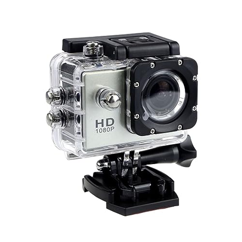 Mini HD 1080P cámara impermeable videocámara deportiva 2,0 pulgadas 32G movimiento al aire libre Sking DV for acción Video casco bicicleta Digital Alta ResolucióN(Cam add8gb card,Silver gray)