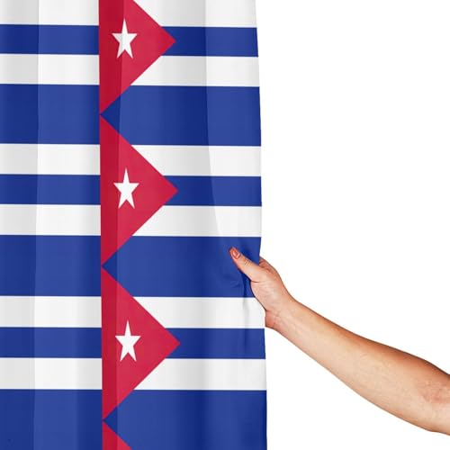 Rideau de douche drapeau cubain anti-moisissure avec oeillets robustes