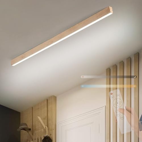Plafonnier aluminium et bois de noyer design contemporain 60cm LED