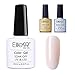 Produktbild Elite99 Glitzer Gold UV Nagellack Set 3pcs, Weiß und Rosa Gellack, Überlack Unterlack, Frenchnägel Maniküre, UV Gel Nail Polish mit Base und Top Coat Set4