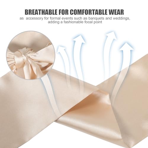 BESPORTBLE Women'S Silk Sash Belt For Dresses Wide Waist Tie Belt For Bridal Gowns Special Occasions And Evening Parties Beige3