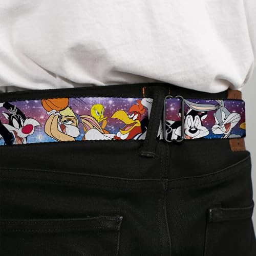 Cinturón Buckle-Down Space Jam para niños ajustable con estampado galaxia multicolor 4