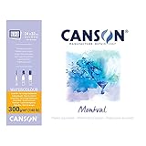 Tamaño: 24x32cm (12 hojas) Bloc Encolado a 4 Lados, 24x32 cm, 12 Hojas, Canson Montval, Grano Fino 300g