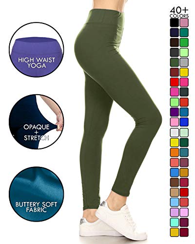 Image of Leggings Depot High Waisted Leggings for Women Buttery Smooth & Soft Women's Solid Yoga - Reg, Plus, 1X3X, 3X5X