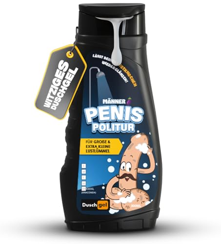 Penis Politur Duschgel – Lustiges Männer Duschgel & Shampoo für Körper, Haar | Witziges Geschenk für Männer | Scherzartikel zum Geburtstag | Spaß Männershampoo | Männerpflege Gag