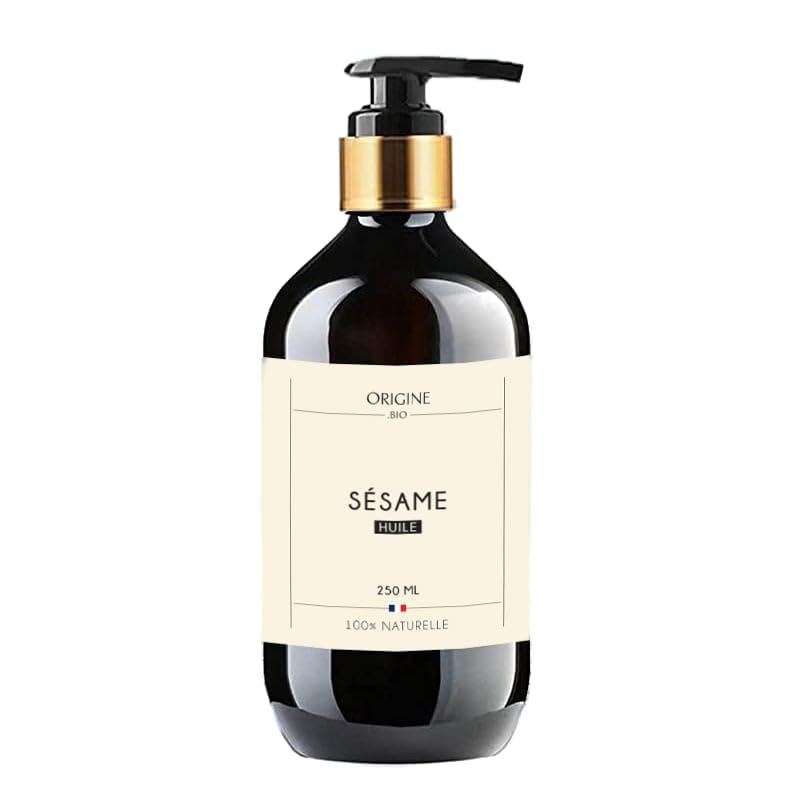 Origine Bio - Huile de Sésame - 100% Pure et Naturelle - Huile Végétale pressée à froid - Peau - Marque Française (250 ml)