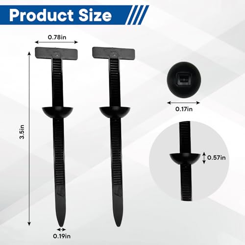 100Pcs Automotive Nylon Cable Tie Fastener Kit – Universal Car Zip Tie Buckle Clips for Bumper, Fender, Door Panel, Trim & Engine Splash Shield Retainer, Heavy-Duty Snap Fit Design