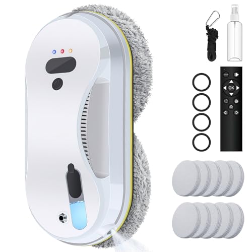 Oamger Robot Limpiador De Ventanas, 3800pa Robot Lavadora De Cristal Automático Con Depósito De Agua De 40 Ml, Sistema De Seguridad, Navegación Inteligente, Para Todas Las Superficies Lisas, 10 Paños Oamger Robot Limpiador De Ventanas, 3800pa Robot Lavadora De Cristal Automático Con Depósito De Agua De 40 Ml, Sistema De Seguridad, Navegación Inteligente, Para Todas Las Superficies Lisas, 10 Paños