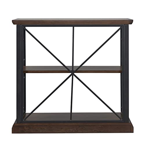 Image of Leick Home Finnick Bookcase, 30 inch, Dark Earth, Matte Black