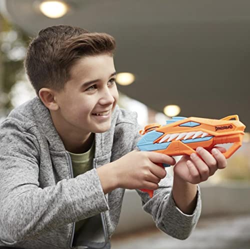 Nerf Super Soaker DinoSquad, Blaster à Eau Raptor-Surge actionné par la détente, Jeu d'eau extérieur d'été F2795 Multicolore