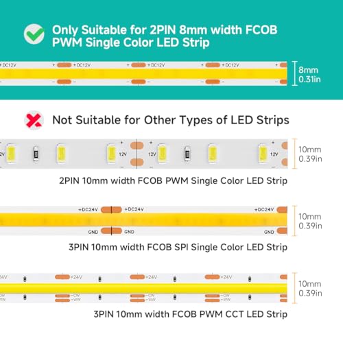 image for BTF-LIGHTING FCOB COB 8mm 0.31in Connector Kit 14pcs Transparent Conne