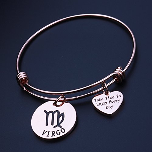 Rose Gold Zodiac Sign Bracelet Constellation Jewelry Gift for Her2