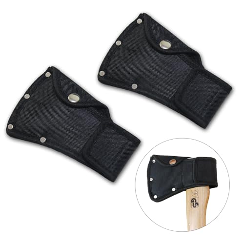 Xeerrfan 2Pcs Hatchet Cover for 1-1/4lb Axe, Black Ax Head Sheath Holster for Outdoor Hiking Camping Blade Protection, Double Snap Hatcher Blade Protector