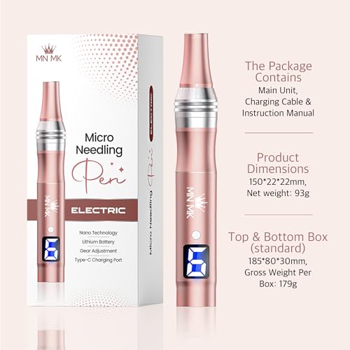 Image of MNMK Professional Microneedling Derma Pen for Face & Hair | Wireless Nano Skin Repair Device | Acne Scar Removal, Pore Tightening, Anti-Aging | Adjustable Speed & Depth | Home & Salon Use