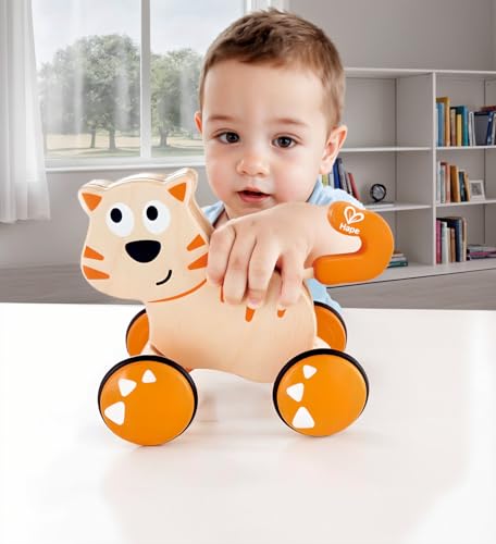 Hape Dante Push and Go | Wooden Push, Release & Go Cat Toddler Toy with Wheels by Hape - Image 3