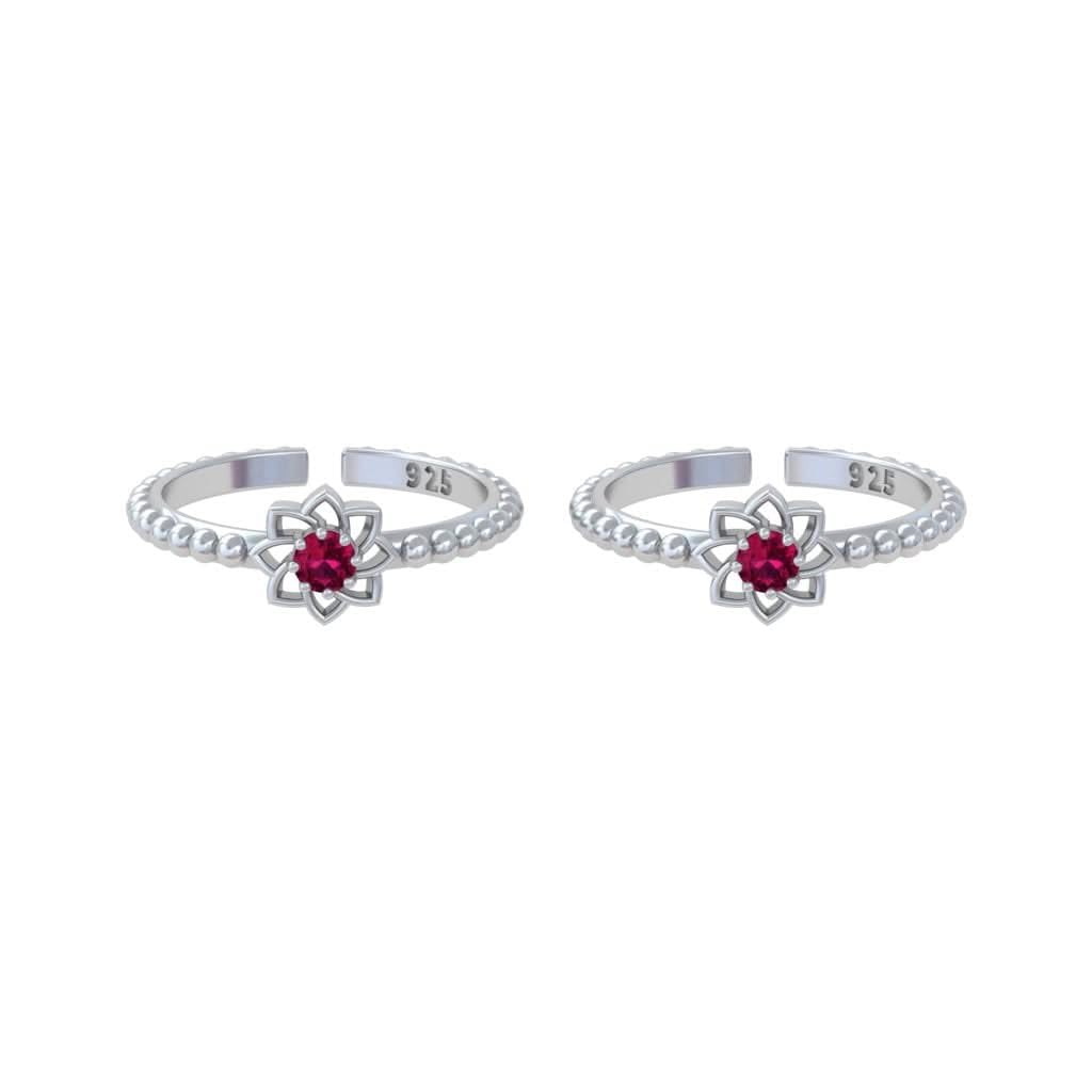 unniyarcha Pure 92.5 Silver Floral Zircon Toe Rings For Women's Sterling Silver Jewellery with Certificate of Authenticity & 925 Toe Rings for Women's Silver, God, Religion-picture-21