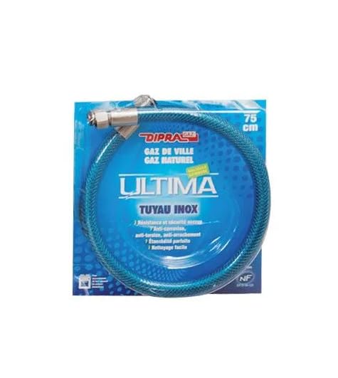 DIPRA - Flexible Gaz Naturel Vitagaz 1,00 m – Inox – Filetage Femelle/Femelle 15/21 – Certifié NF