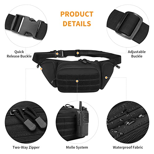 BAIGIO-Tactical-Waist-Pack-MOLLE-Bumbag-Portable-Military-Waist-Bag-for-Hiking-Running-Dog-Walking