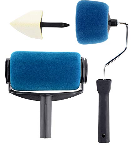 Paint Roller Kit,KUPOO Pro Edger DIY Brush Handle Room Wall Painting Runner Roller Tool Home Wall Decorative-9 Pcs (Upgrade Version)