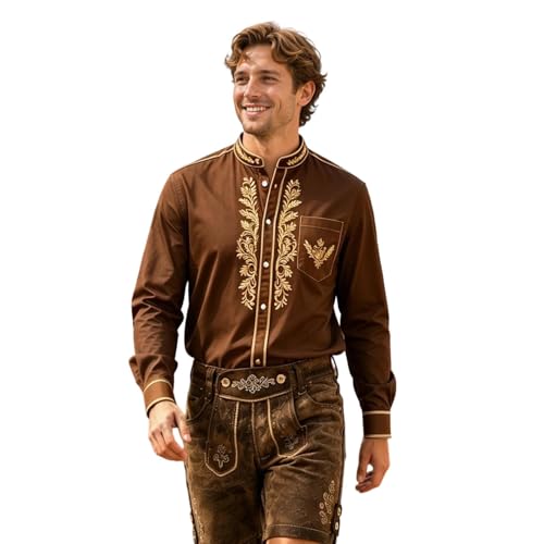Camisa de fiesta a cuadros con cuello alto occidental y manga larga elegante