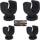 磁気ベースマウント、懐中電灯取り付けブラケット、強力な磁石と柔軟なクランプ、ゴム付きラウンドベースマグネットファスナー、懐中電灯ホルダー用 - 4個パック（大2個と小2個）