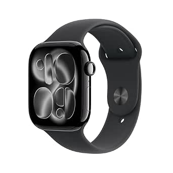 Apple Watch Series 11 GPS 46mm Jet Black Aluminium Case with Black Sport Band - M/L