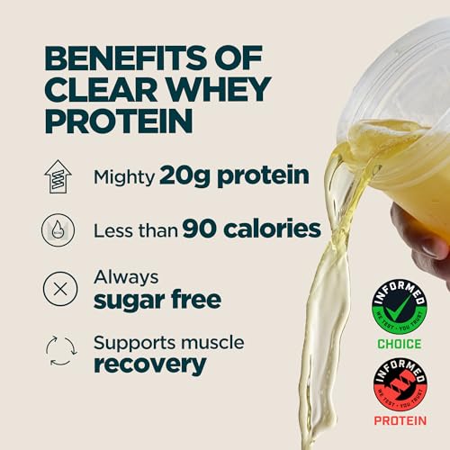 Image of Myprotein Clear Whey Isolate Protein Powder, 20 Servings (1.1lbs) Blue Raspberry, 20g Protein per Serving, Naturally Flavored Drink Mix, Daily Protein Intake for Superior Performance
