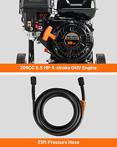 Gas Pressure Washer, Engindot 3200 Psi 2.4 Gpm Gas Powered High Pressure Clean Machine With 209Cc 4-Stroke Ohv Engine Soap Tank 5 Qc Nozzles, Carb Compliant - Gsh01B #TOP3
