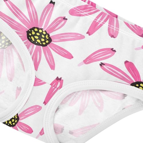 Pink Coneflowers White Toddler Underwear Custom 2t Cotton Girl Panties Cute Artistic Briefs Undies Kids4