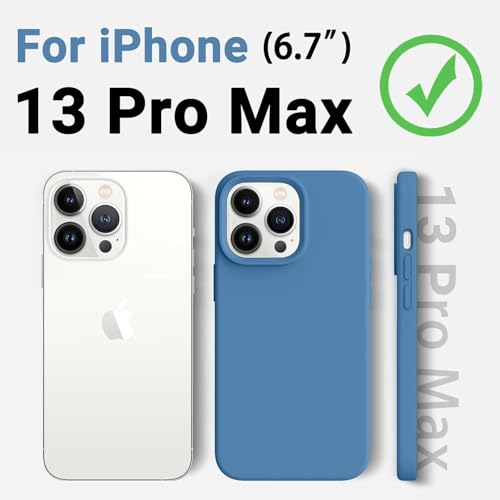Image of LOXXO Microfiber Candy Case Compatible for iPhone 13 Pro Max Shockproof Slim Back Cover Liquid Silicone Case - Azure Blue