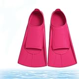 bechoanigel Schwimmflossen Kinder, Silikon Kurze Flossen Kinder, Unisex Komfortable Trainingsflossen Schnorchelflossen, Taucherflossen Kinders für Schnorcheln und Schwimmtraining(Magenta, XS)