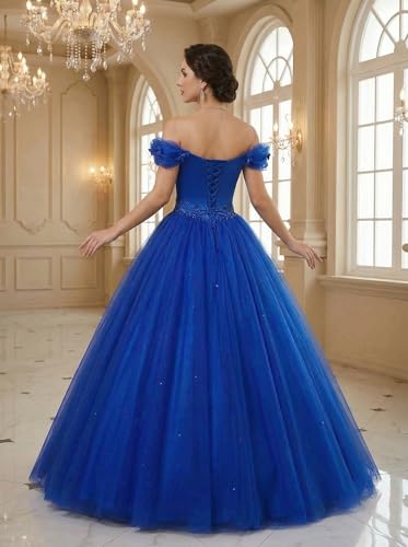 Image of Women's Beading Sweetheart Ball Gown Tulle Layed Long Quinceanera Dress