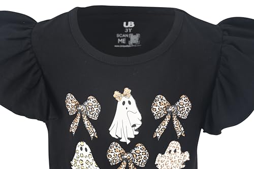 Image of Unique Baby 2 Piece Girls Double Bell Bottom Leggings Outfit with Short Sleeved Shirt Kid and Toddler Clothes Set