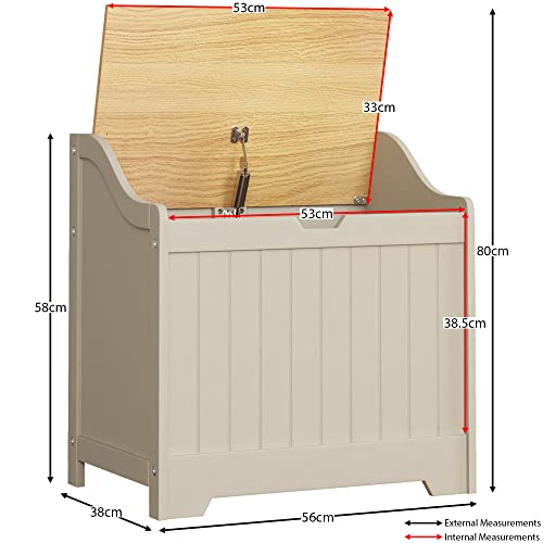 Bath Vida Priano - Armario de Almacenamiento para Cuarto de baño, Cesta de Madera (Gris y Roble) - imagen 2