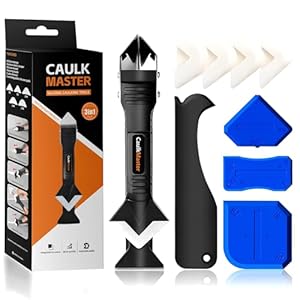 Silicone Caulking Tool 3-in-1 Caulk Remover & Application Scraper, Glass Glue Angle Scraper for Bathroom, Kitchen, Floor, Window, Sink Joints & Frame Sealing