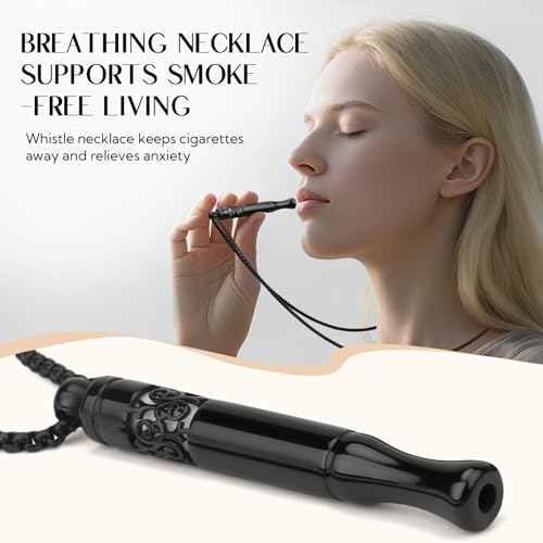 Meditation Breathing Necklace for Anxiety Relief - Stainless Steel Anxiety Necklace with Cotton Wicks - Openwork Essential Oil Necklace Fragrance Diffuser - Office Meditation Tool for Women & Men2