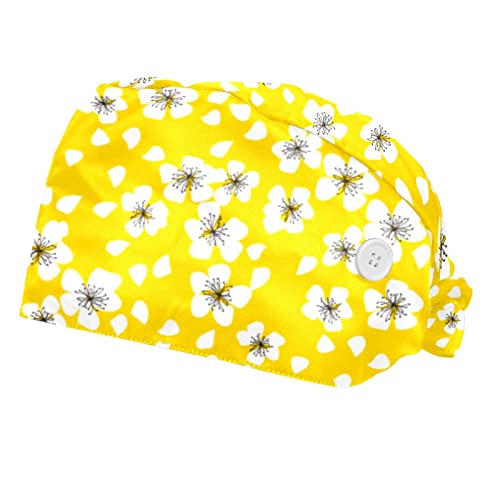 Chapeaux bouffants JDEZ motifs de fleurs casquettes de travail ajustables pour femmes