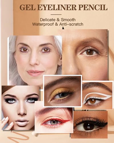 Kit delineador de gel negro nude marrón 3 piezas miniatura 6