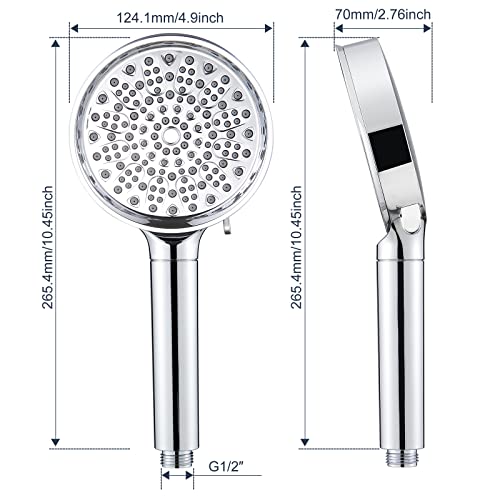 Cobbe Handheld Shower Head With Filter, High Pressure 6 Spray Mode Showerhead With 60" Hose, Bracket And Water Softener Filters Beads For Hard Water Remove Chlorine And Harmful Substance, Chrome #TOP6