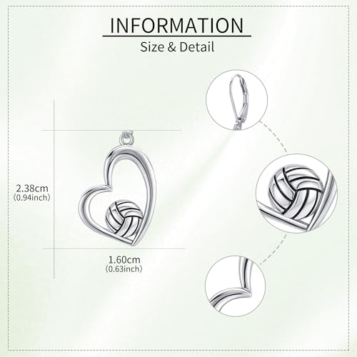 Pickleball/Tennis/Soccer/Volleyball/Golf/Hockey/Basketball Earrings for Women 925 Sterling Sliver Sports Ball Earrings Pickle Ball Dangle Earrings Pickleball Jewelry Gifts for Women Lover4