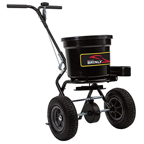 Brinly P20-500BHDF-A Push Spreader with Side Deflector Kit and Hopper Grate, 50 lb. Capacity, Matte Black - Thumbnail 3