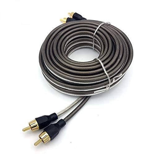 5m 2 for RCA to 2 for RCA Plug Car for Audio Cable Automobile Amplifier System Braided Copper Cables Car-Styling - (Color Name: Black)