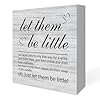 Farmhouse style rustic wooden box sign for bedroom decorlet them be little quote block plaque for wall tabletop desk home wall art decoration 5 x 5 inch  urban country home decor