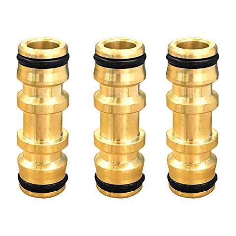 TheFitLife GARDEN HOSE BRASS CONNECTORS, QUICKLY CONNECT TWO EXPANDABLE GARDEN HOSE TOGETHER WITHOUT LEAKING, SUITABLE TO UK STANDARD HOSE FITTING, PACK OF 3 Cover