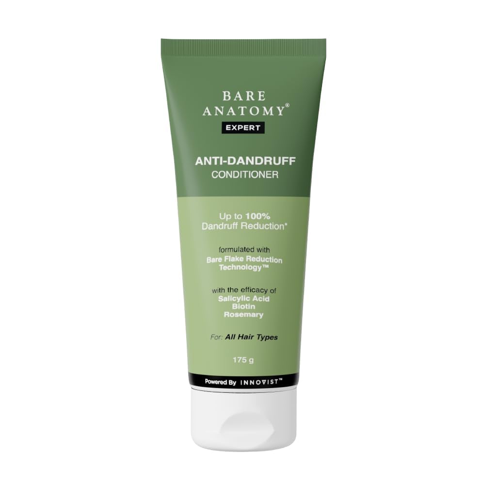 Bare Anatomy Anti-Dandruff Hair Conditioner with Biotin, Salicylic Acid & Rosemary | Removes Flaky Buildup | Moisturizes & Strengthens Hair | Reduces Frizz & Breakage | For All Hair Types | 175gm