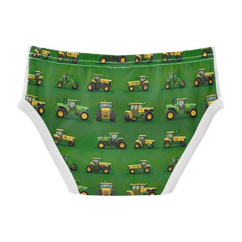 Boys' Exclusive Briefs Toddler Underwear 95% Combed Cotton Boxerbriefs 2T Tractor Pattern Cars Green 102