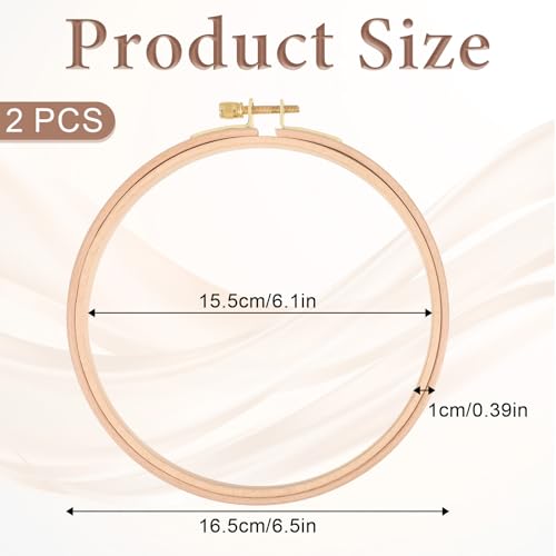 Image of 2 Pack Embroidery Hoop, 6 Inch Mini Embroidery Hoops, Cross Stitch Hoop, Decorative Hanging Cross Stitch Hoops Frames for DIY Art Craft Sewing and Hanging Ornaments Decor