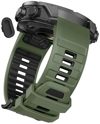 Image of Zitel Band Compatible with Garmin Fenix 8 AMOLED 51mm /8 Pro 51mm, Fenix 7X /7XPro, 6X /6X Pro, 5X /5X Plus, 3 /3 HR, Descent MK1 /2i /3i, Enduro 3 /2 - Quickfit 26mm Silicone Sport Strap